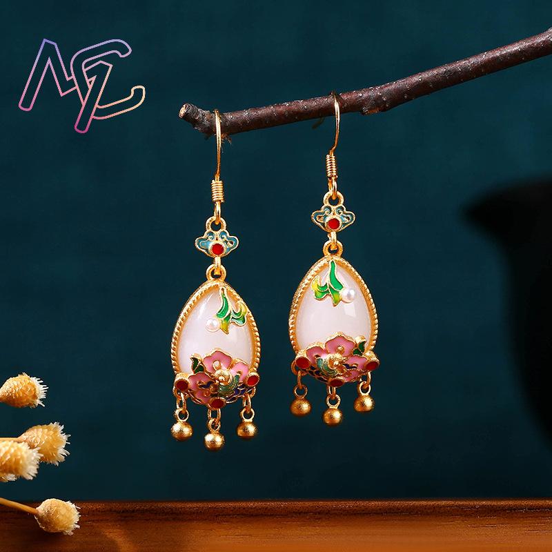 ต่างหูหยกธรรมชาติ ดีไซน์สวยงาม - Earrings บทวิจารณ์และราคา