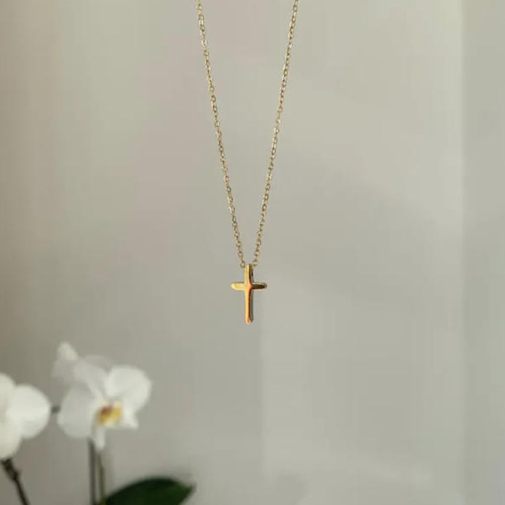 สร้อยคอไม้กางเขนทองคำสุดหรู สร - Cross Pendant Necklace Gold บทวิจารณ์และราคา