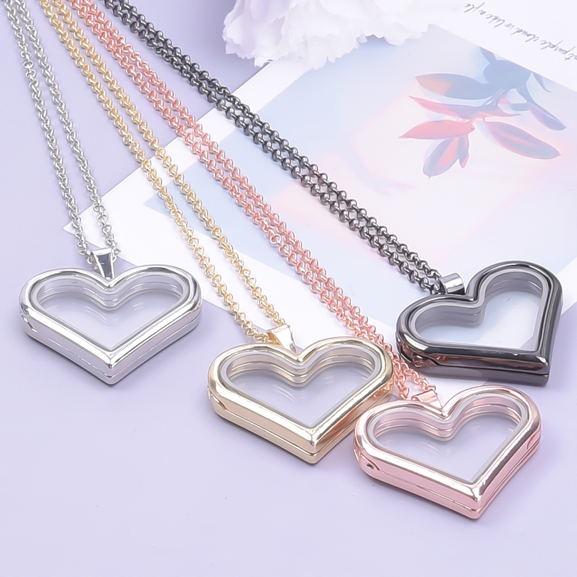 1ชิ้น Y2K สาวหวานหัวใจแก้วขี้เ - Heart Locket Necklace Photo บทวิจารณ์และราคา