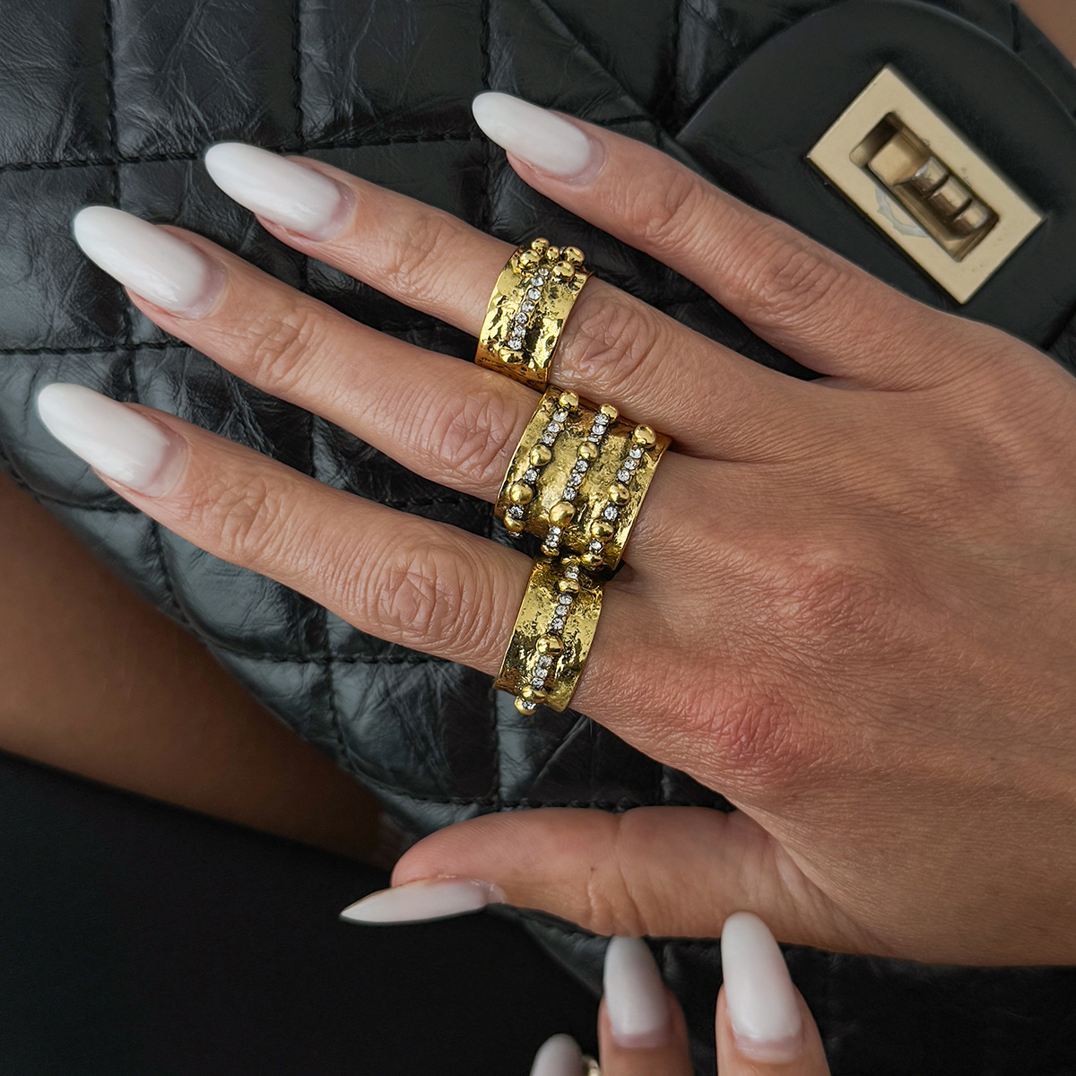 ชุดแหวนเปิดปรับขนาดได้ 3 วง ปร - Vintage Punk Knuckle Rings Set บทวิจารณ์และราคา
