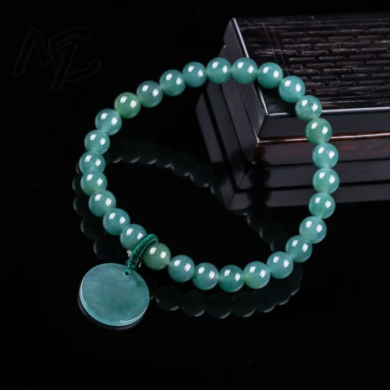 หยกธรรมชาติสีน้ำเงิน ลูกปัดไม่ - Bracelets บทวิจารณ์และราคา