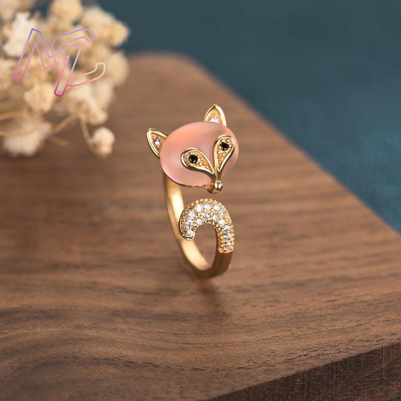 แหวนหยกธรรมชาติสีชมพูรูปสุนัขจ - Rings บทวิจารณ์และราคา