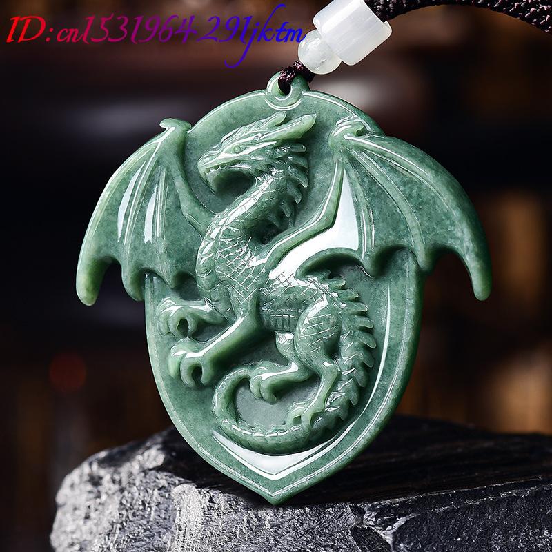 หยกพม่าธรรมชาติ จี้รูปมังกร สร - Necklaces บทวิจารณ์และราคา