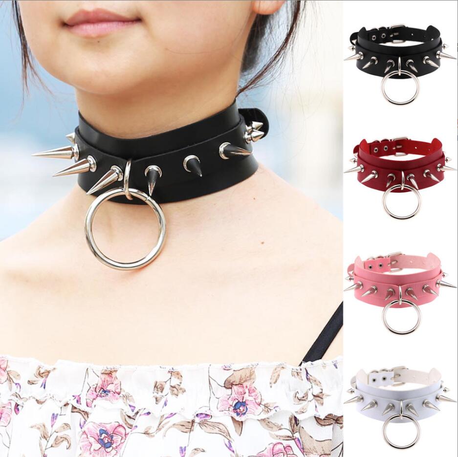 สร้อยคอแบบโชกเกอร์แบบยาวมีหนาม - Goth Punk Spike Choker บทวิจารณ์และราคา
