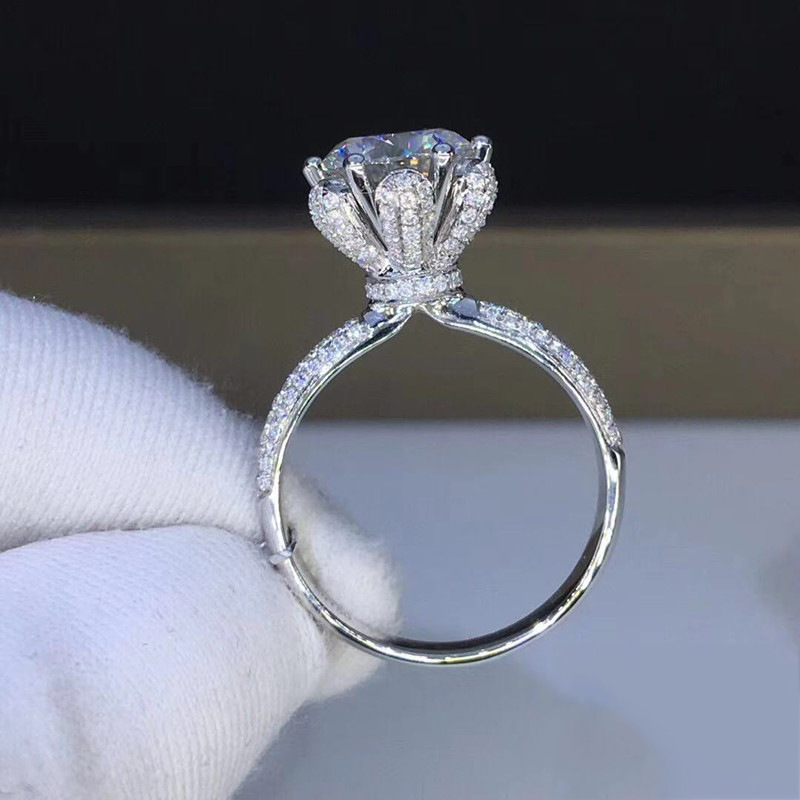 แหวนมอร์แกไนต์ เกรด VVS1 เพชรท - Moissanite Engagement Ring 1 Carat บทวิจารณ์และราคา