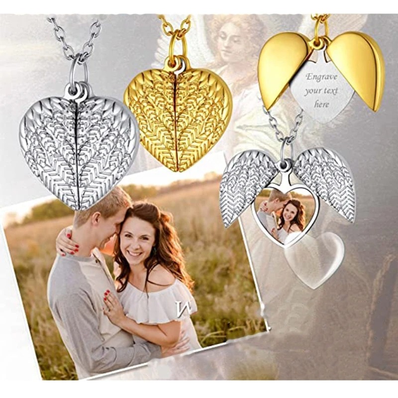 สร้อยคอจี้รูปหัวใจใส่รูปภาพส่ว - Heart Locket Necklace Photo บทวิจารณ์และราคา
