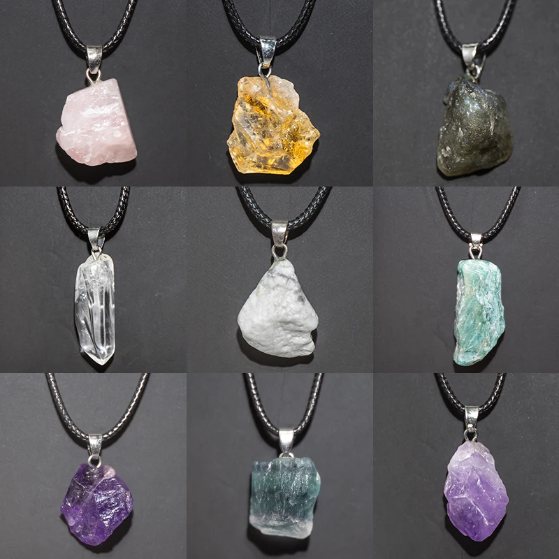 อเมทิสต์ธรรมชาติดอกไม้สร้อยคอ  - Crystal Pendant Necklace Natural Stone บทวิจารณ์และราคา