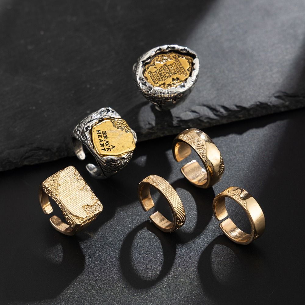 ชุดแหวน 6 ชิ้น/ชุด แหวนเปิดทรง - Vintage Punk Knuckle Rings Set บทวิจารณ์และราคา