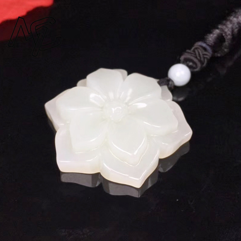 จีนธรรมชาติหยกสีขาวห้าเหลี่ยมด - Necklaces บทวิจารณ์และราคา