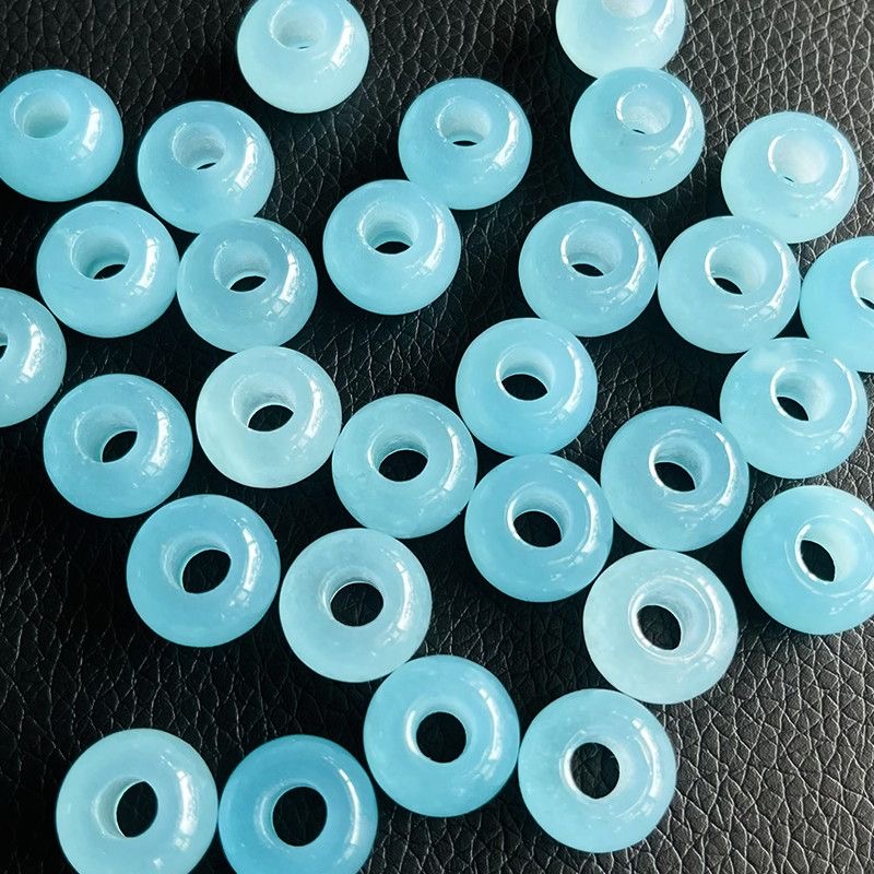 10 ชิ้น ลูกปัดเจไดต์สีน้ำเงินท - Earrings บทวิจารณ์และราคา