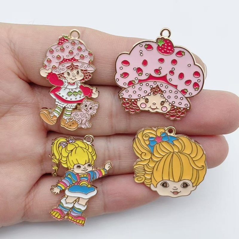 10 ชิ้น จี้โลหะเคลือบลายสตรอว์ - Earrings บทวิจารณ์และราคา