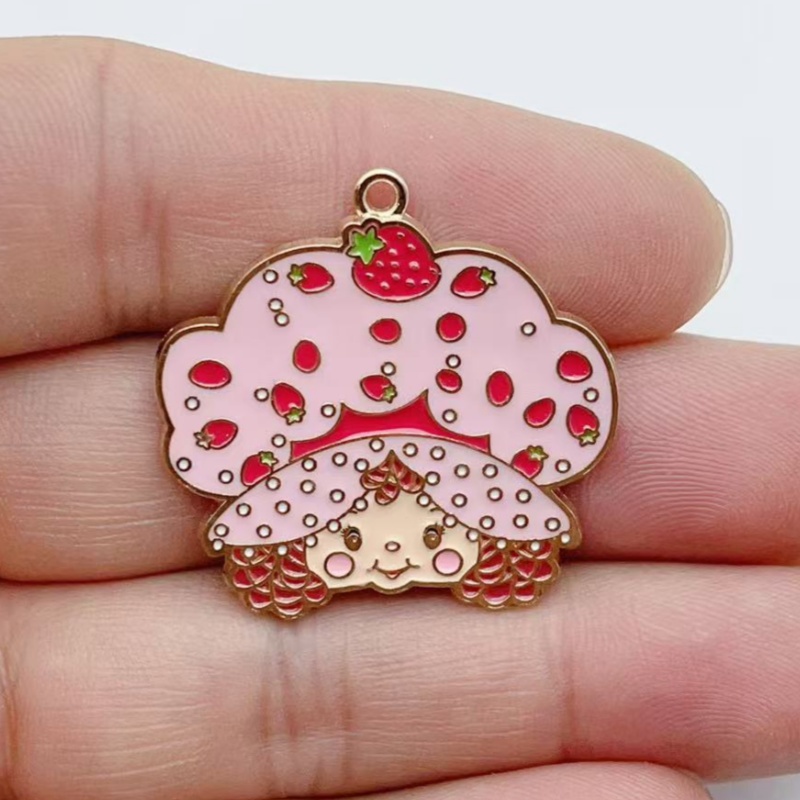 10 ชิ้น จี้โลหะเคลือบลายสตรอว์ - Earrings บทวิจารณ์และราคา
