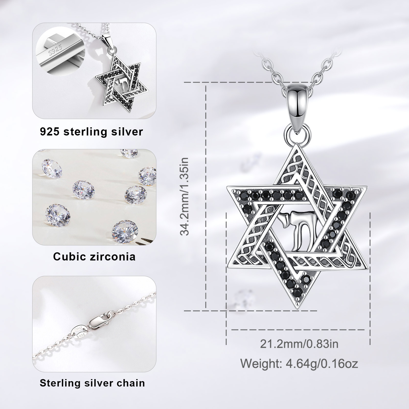 Eudora 925จี้ดาวสีเงินสเตอร์ลิ - 925 Sterling Silver Chain Necklace Men บทวิจารณ์และราคา