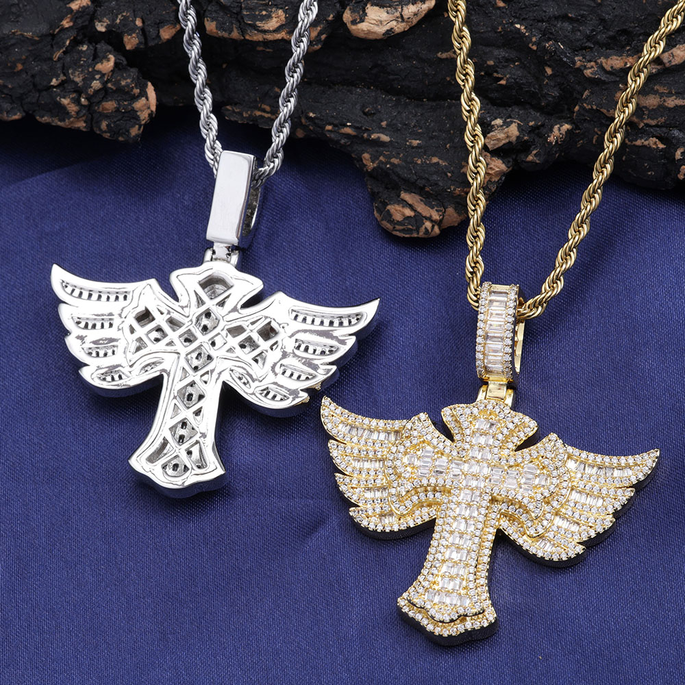 Hip Hop เพชร 18 K Gold Plated  - Cross Pendant Necklace Gold บทวิจารณ์และราคา