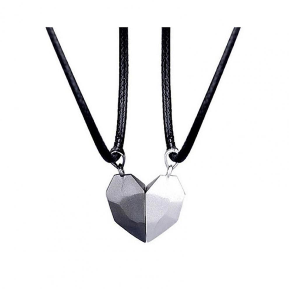 สร้อยคอจี้รูปหัวใจ ชุดสร้อยคอค - Magnetic Couple Matching Necklaces บทวิจารณ์และราคา