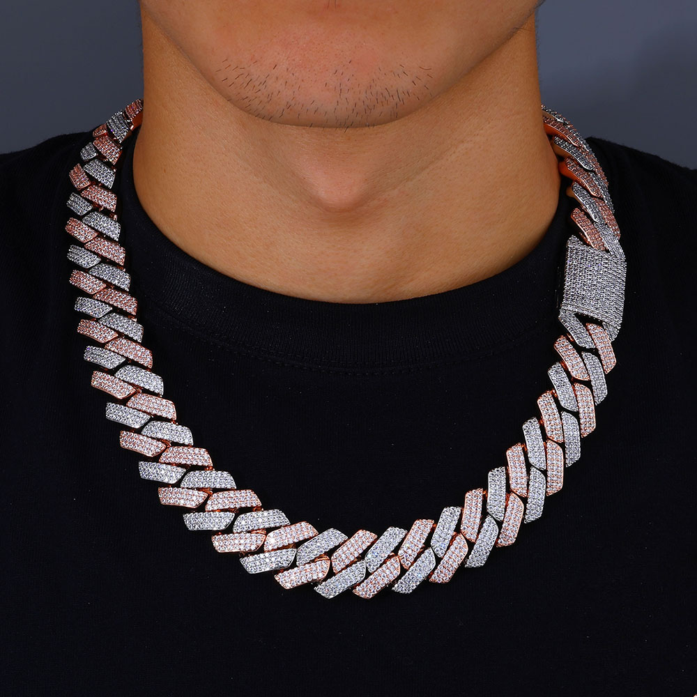 สร้อยคอโมเสคสองสี Nuoya ประดับ - Cuban Link Chain 12Mm บทวิจารณ์และราคา