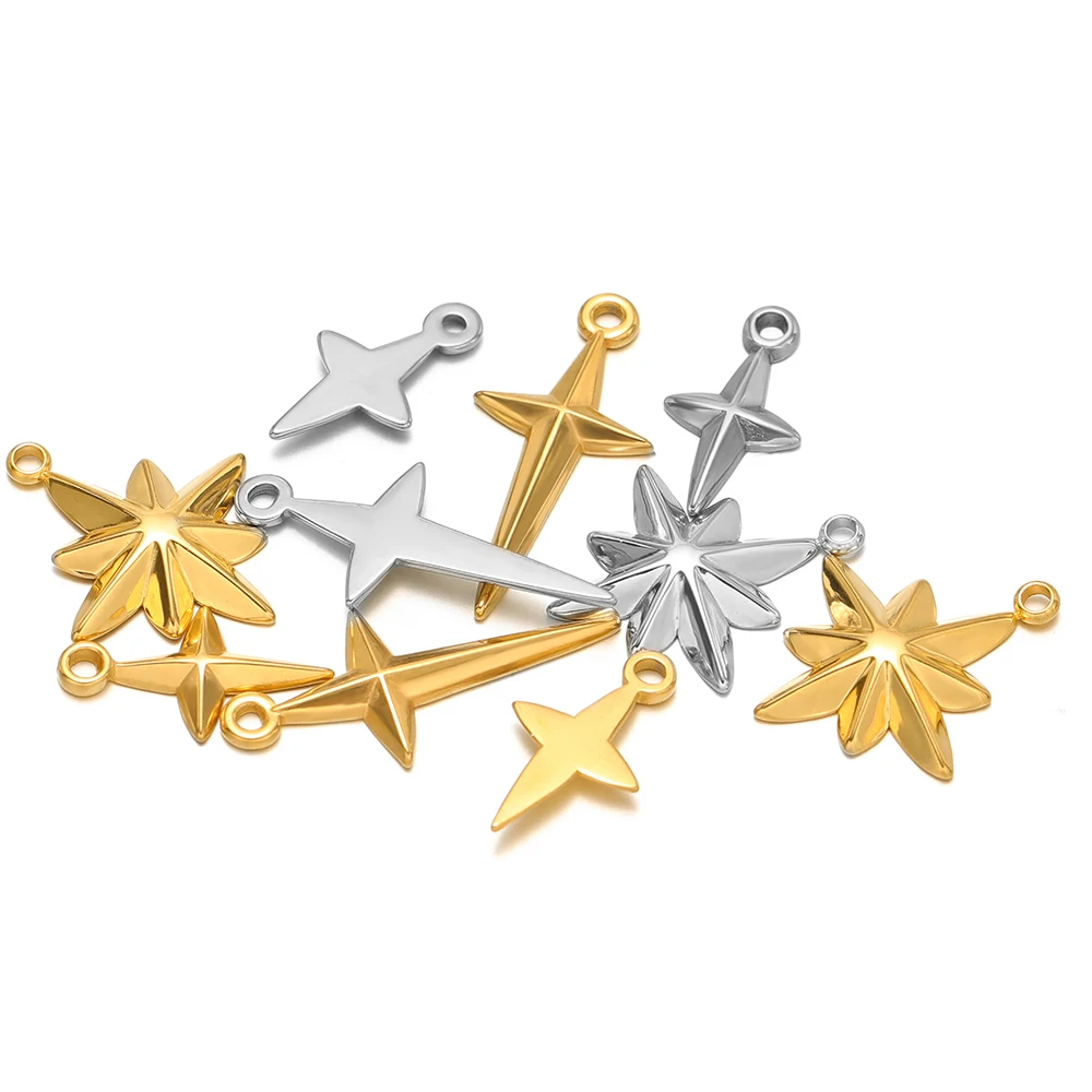 5pcs คุณภาพสูงสแตนเลสสตีล CROS - Cross Pendant Necklace Gold บทวิจารณ์และราคา