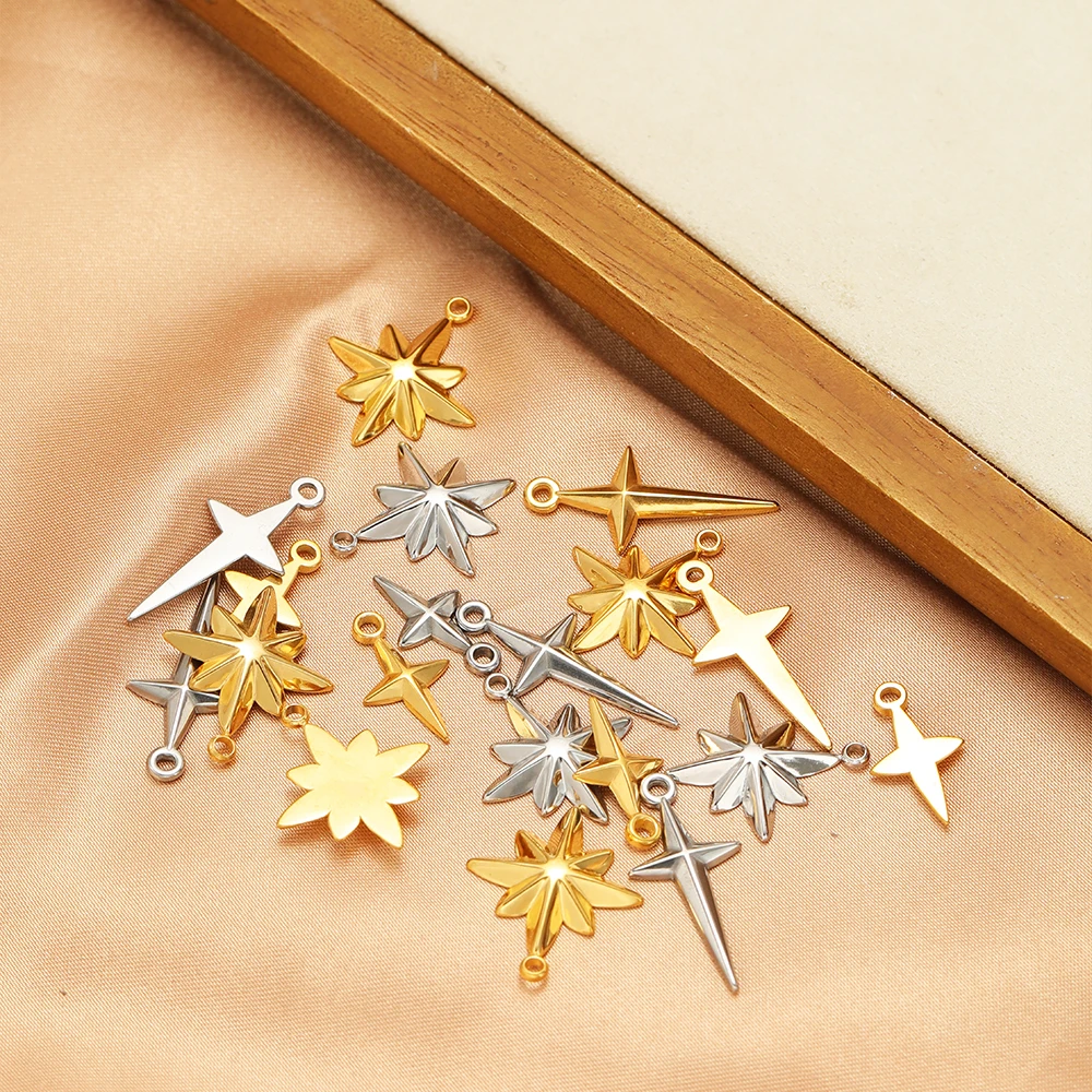 5pcs คุณภาพสูงสแตนเลสสตีล CROS - Cross Pendant Necklace Gold บทวิจารณ์และราคา
