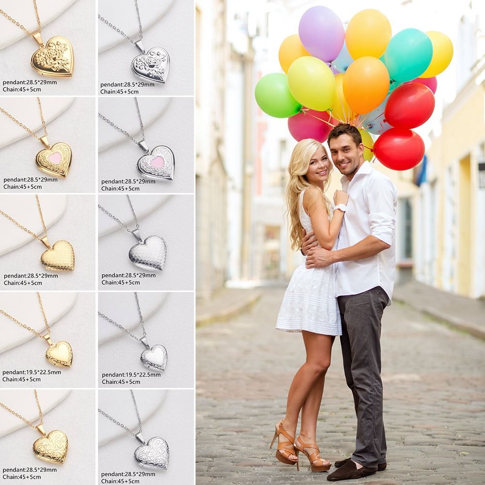 สร้อยคอรูปหัวใจแบบทำมือสร้อยล็ - Heart Locket Necklace Photo บทวิจารณ์และราคา