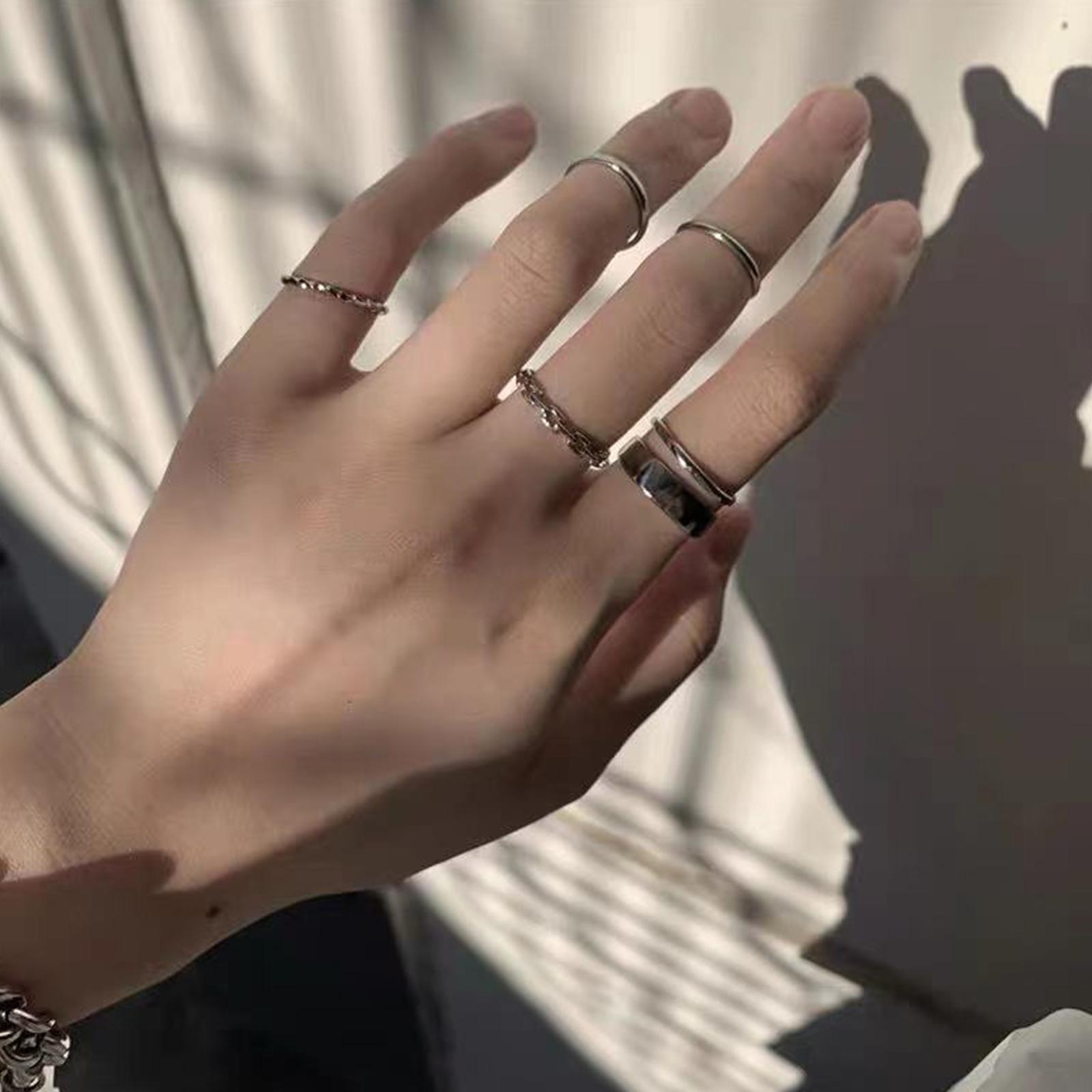 ชุดแหวนฮิปฮอปสำหรับผู้หญิง สีเ - Vintage Punk Knuckle Rings Set บทวิจารณ์และราคา